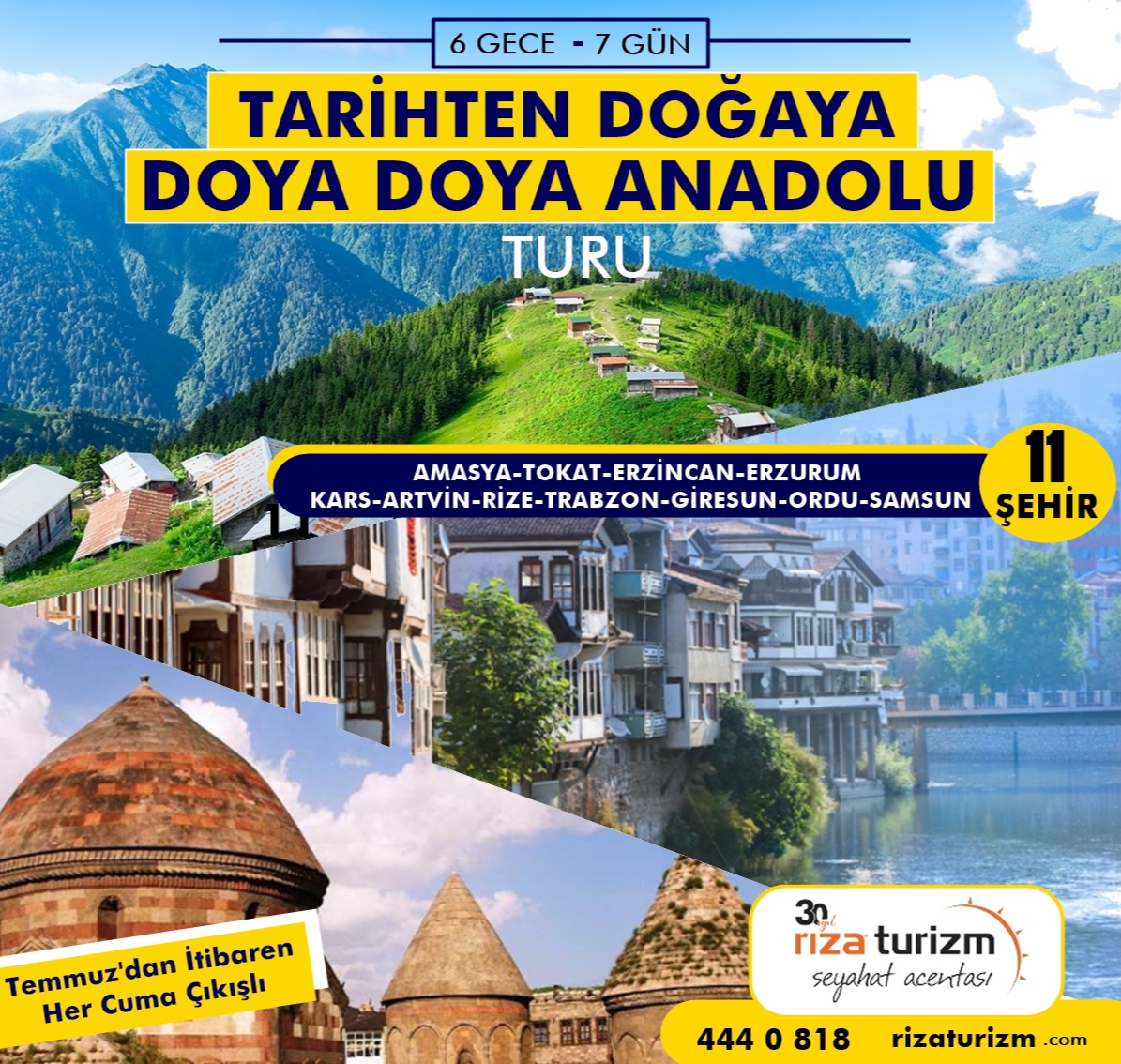 Karadeniz Doğu Anadolu Turu 5 Yıldızlı Otellerde  